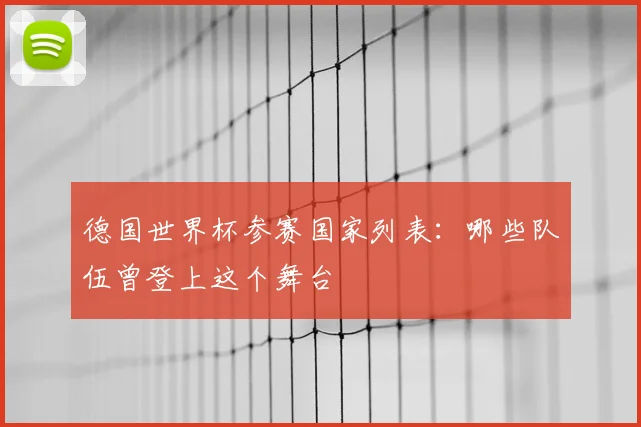 德国世界杯参赛国家列表:哪些队伍曾登上这个舞台
